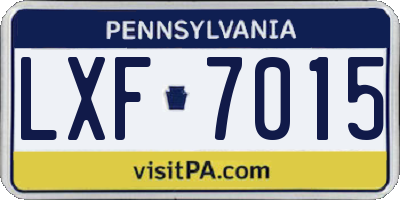 PA license plate LXF7015