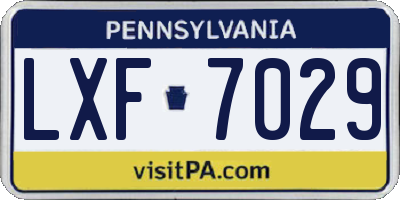 PA license plate LXF7029