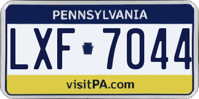 PA license plate LXF7044