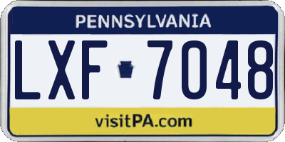 PA license plate LXF7048