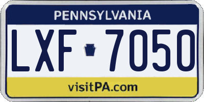PA license plate LXF7050