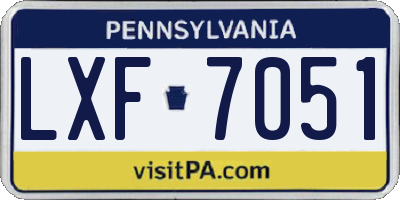 PA license plate LXF7051