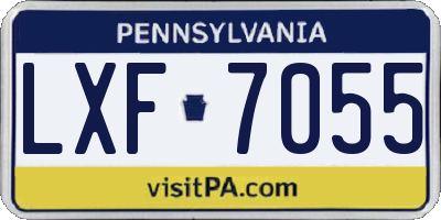 PA license plate LXF7055