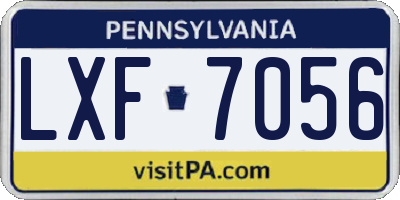 PA license plate LXF7056