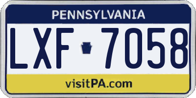 PA license plate LXF7058