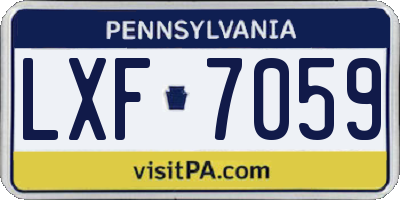 PA license plate LXF7059