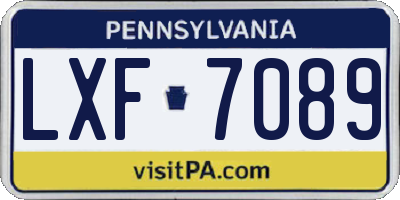 PA license plate LXF7089