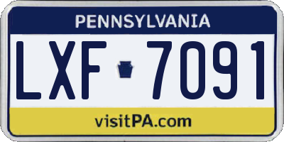 PA license plate LXF7091