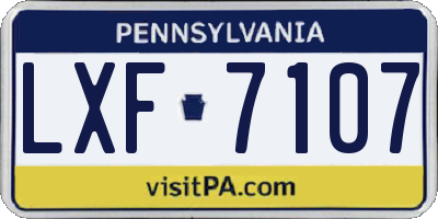 PA license plate LXF7107