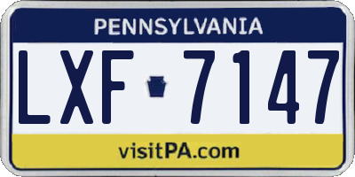 PA license plate LXF7147