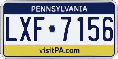 PA license plate LXF7156