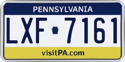PA license plate LXF7161