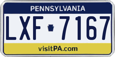 PA license plate LXF7167