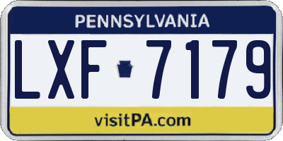 PA license plate LXF7179
