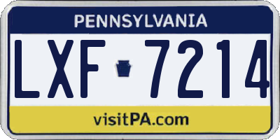 PA license plate LXF7214