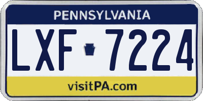 PA license plate LXF7224