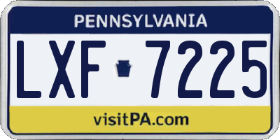PA license plate LXF7225