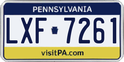 PA license plate LXF7261