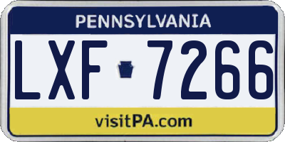 PA license plate LXF7266