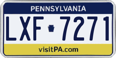 PA license plate LXF7271