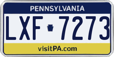 PA license plate LXF7273