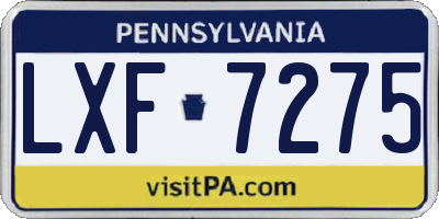 PA license plate LXF7275