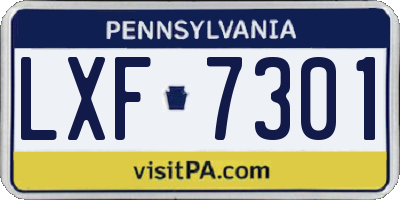 PA license plate LXF7301