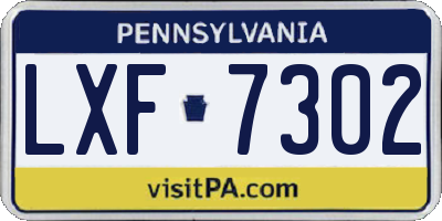 PA license plate LXF7302