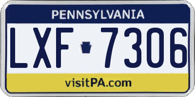 PA license plate LXF7306