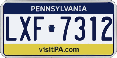 PA license plate LXF7312