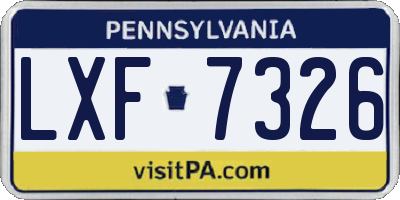PA license plate LXF7326
