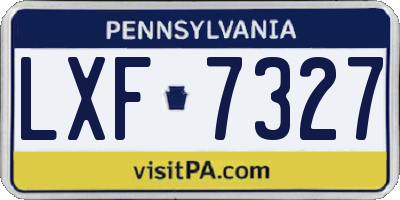 PA license plate LXF7327