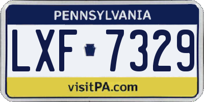 PA license plate LXF7329