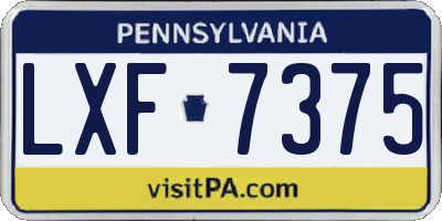 PA license plate LXF7375