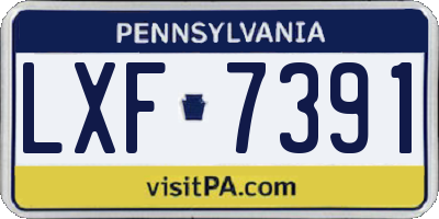 PA license plate LXF7391