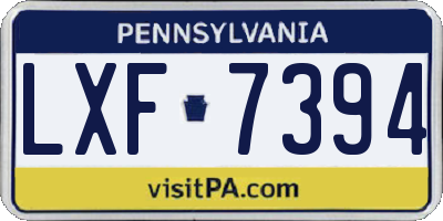 PA license plate LXF7394