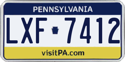 PA license plate LXF7412