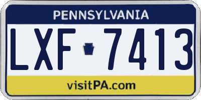 PA license plate LXF7413