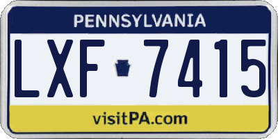 PA license plate LXF7415