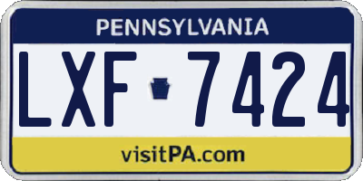 PA license plate LXF7424