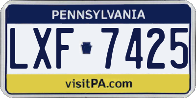 PA license plate LXF7425