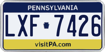 PA license plate LXF7426