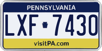 PA license plate LXF7430