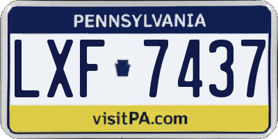 PA license plate LXF7437