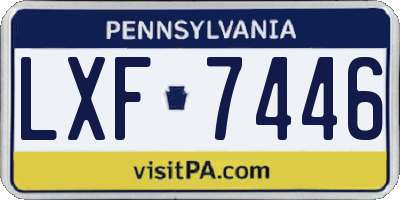 PA license plate LXF7446