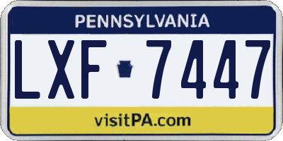 PA license plate LXF7447