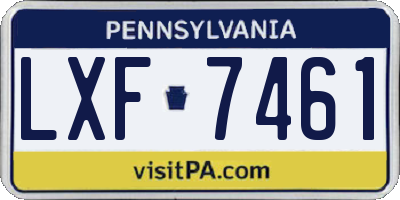 PA license plate LXF7461
