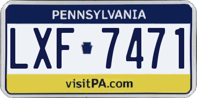 PA license plate LXF7471