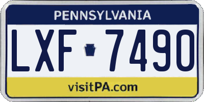 PA license plate LXF7490