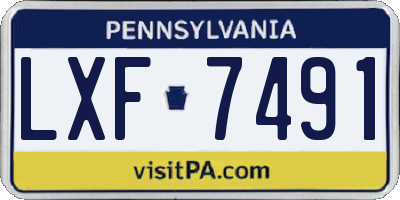 PA license plate LXF7491
